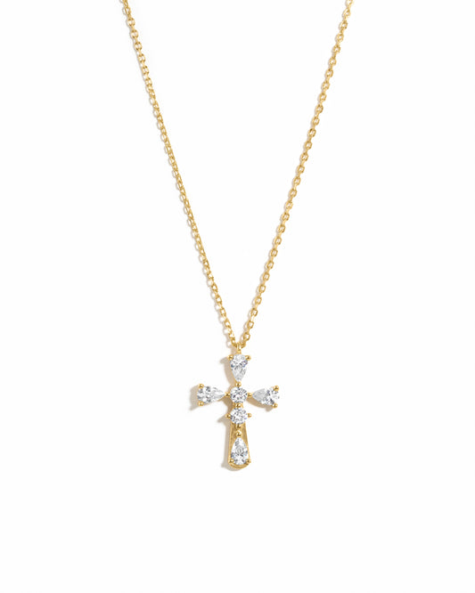 Pear Cut Cross Necklace