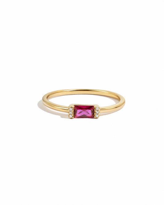 Ruby Simple Baguette Ring