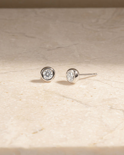 Diamond Bezel Dome Studs