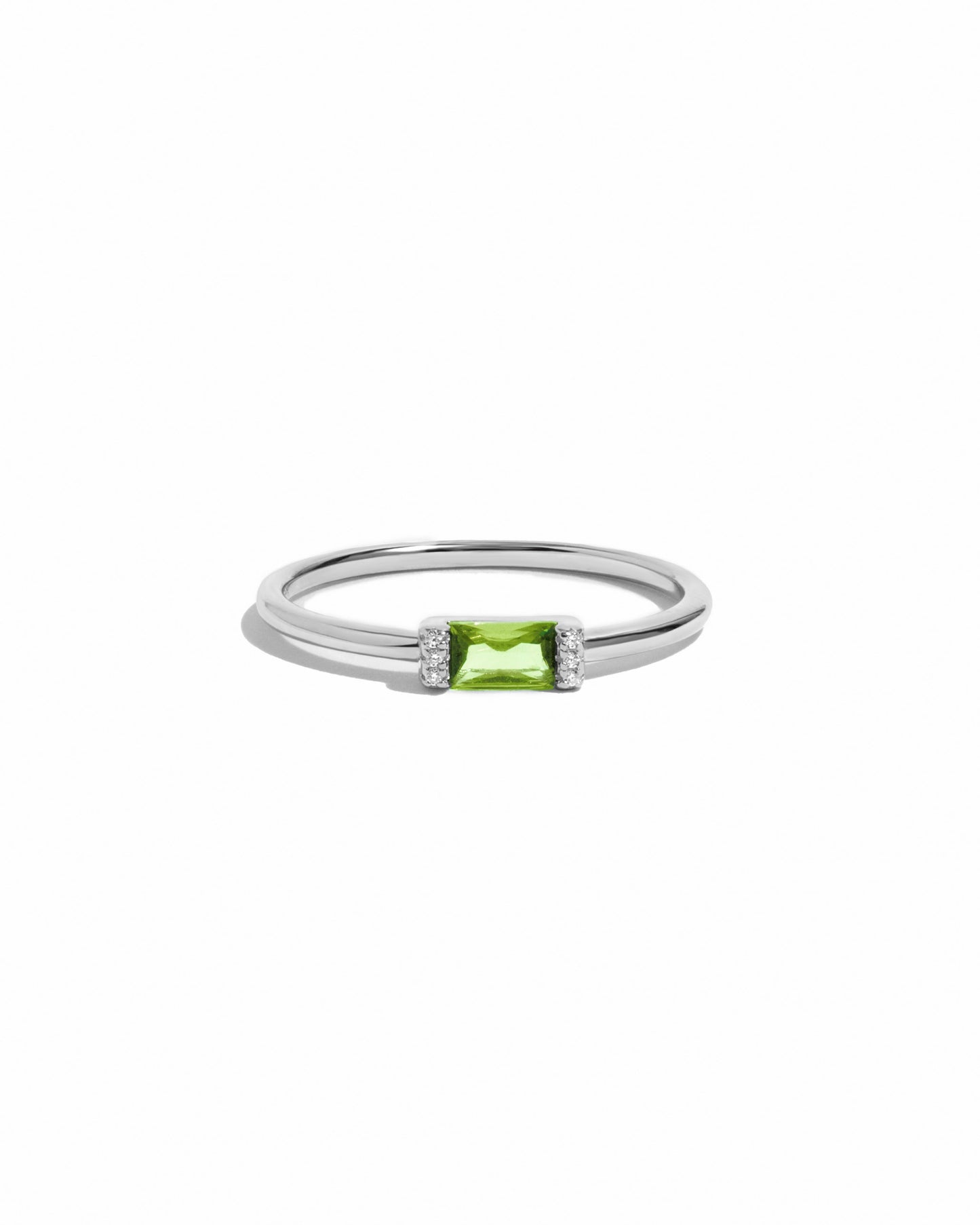 Peridot Simple Baguette Ring