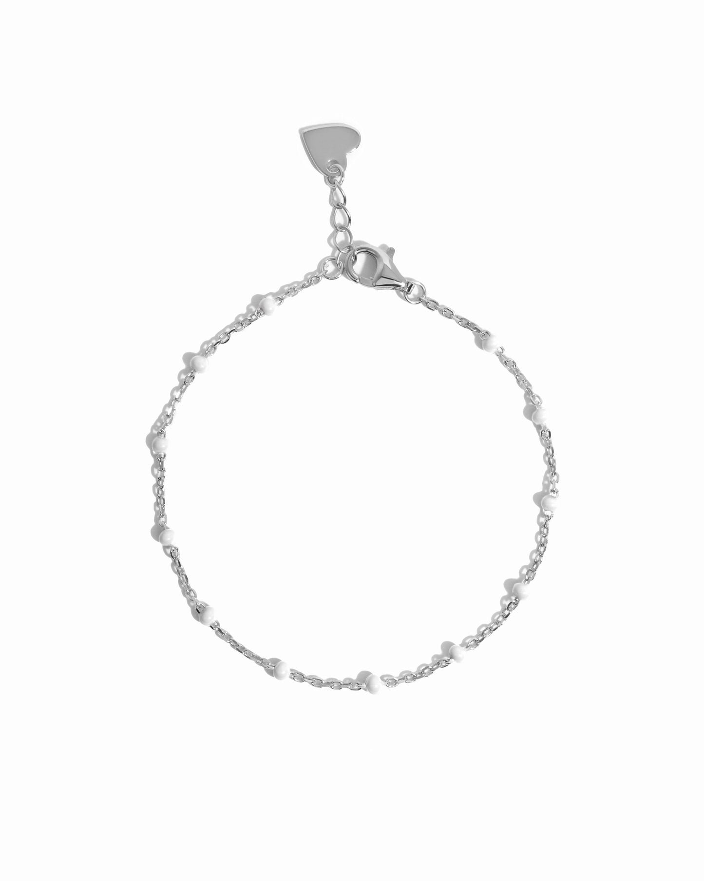 White Enamel Beaded Bracelet