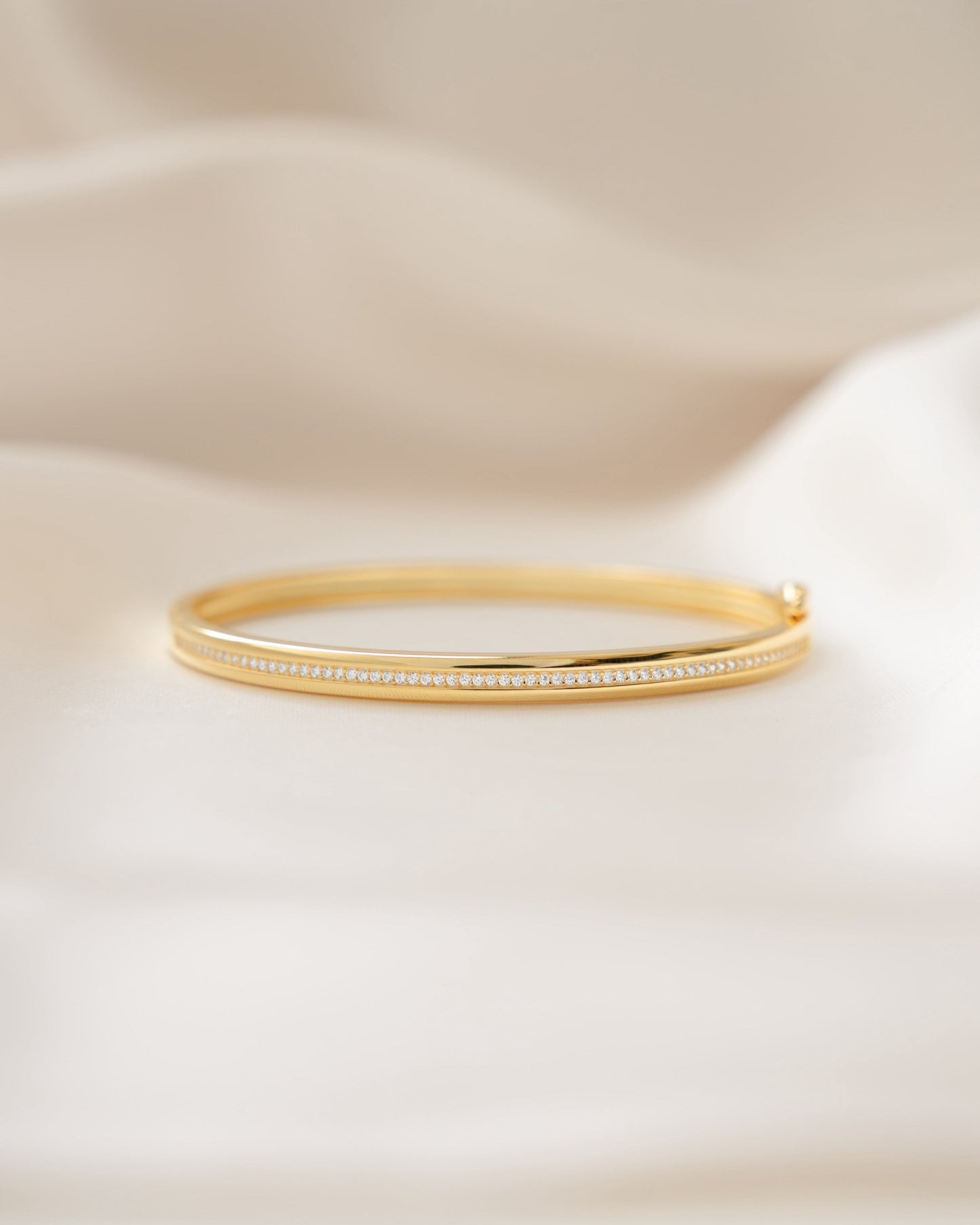 Striped Pavé Diamond Bangle