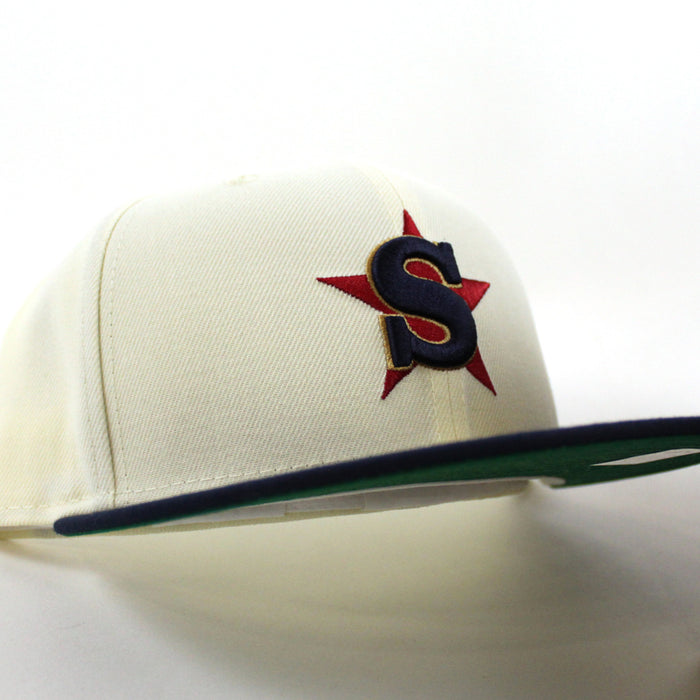 SAN BERNARDINO SPIRIT HOMETOWN COLLECTION New Era 59Fifty Fitted Hat (Chrome White AQUA GREEN Under Brim)