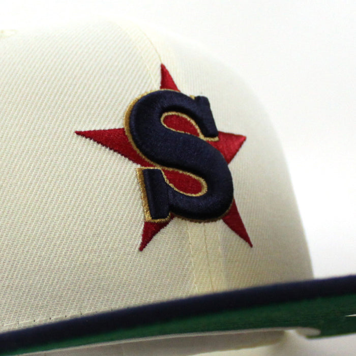 SAN BERNARDINO SPIRIT HOMETOWN COLLECTION New Era 59Fifty Fitted Hat (Chrome White AQUA GREEN Under Brim)