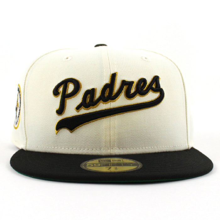 San Diego Padres 1879-1976 New Era 59Fifty Fitted Hat (Chrome White Black Green Under Brim)