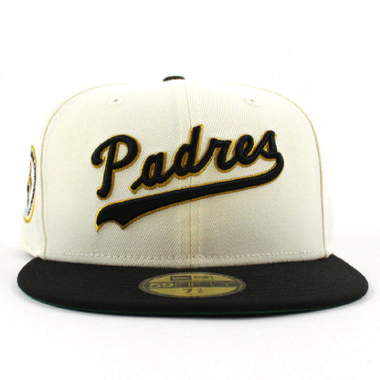 San Diego Padres 1879-1976 New Era 59Fifty Fitted Hat (Chrome White Black Green Under Brim)