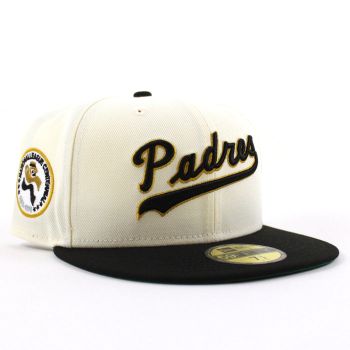 San Diego Padres 1879-1976 New Era 59Fifty Fitted Hat (Chrome White Black Green Under Brim)