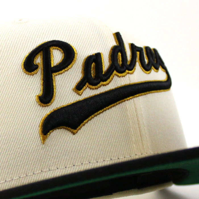 San Diego Padres 1879-1976 New Era 59Fifty Fitted Hat (Chrome White Black Green Under Brim)