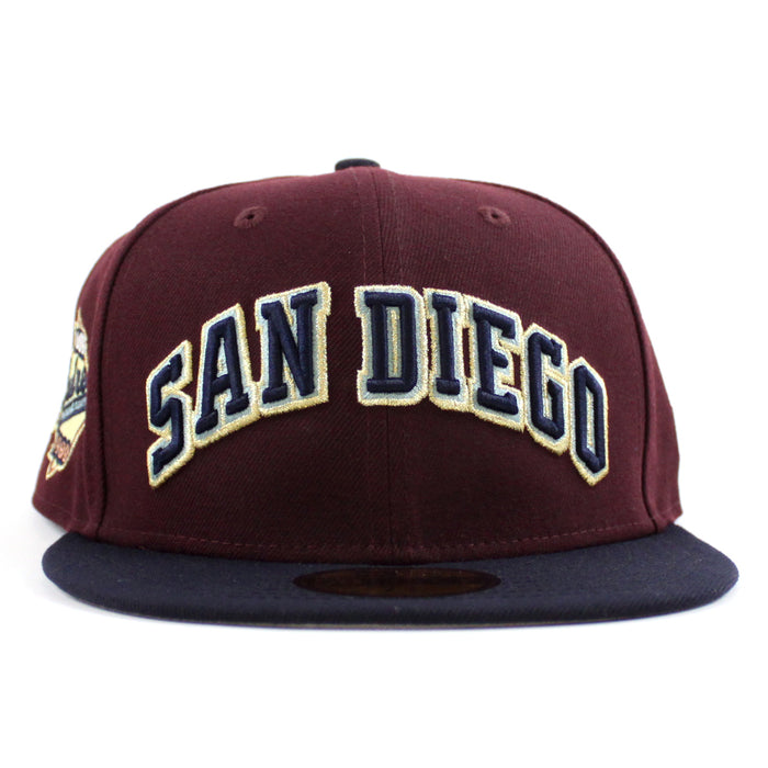 San Diego Padres 30th Anniversary New Era 59Fifty Fitted Hat (Maroon Navy Gray Under Brim)