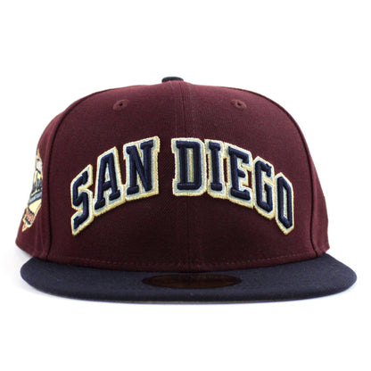 San Diego Padres 30th Anniversary New Era 59Fifty Fitted Hat (Maroon Navy Gray Under Brim)