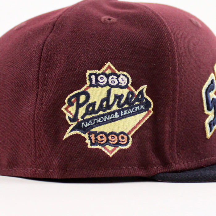 San Diego Padres 30th Anniversary New Era 59Fifty Fitted Hat (Maroon Navy Gray Under Brim)