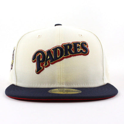 San Diego Padres 40th Anniversary New Era 59Fifty Fitted Hat (Chrome Night Shift Navy Scarlet Under Brim)