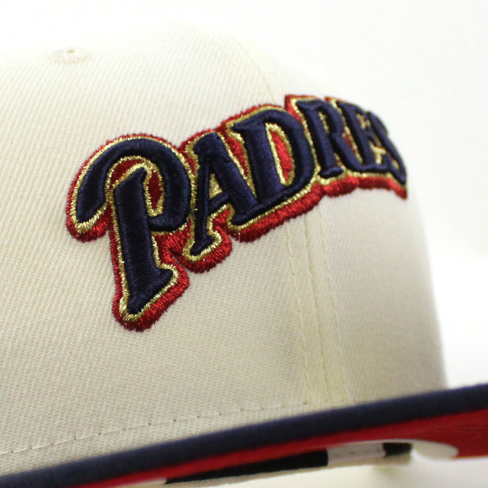 San Diego Padres 40th Anniversary New Era 59Fifty Fitted Hat (Chrome Night Shift Navy Scarlet Under Brim)