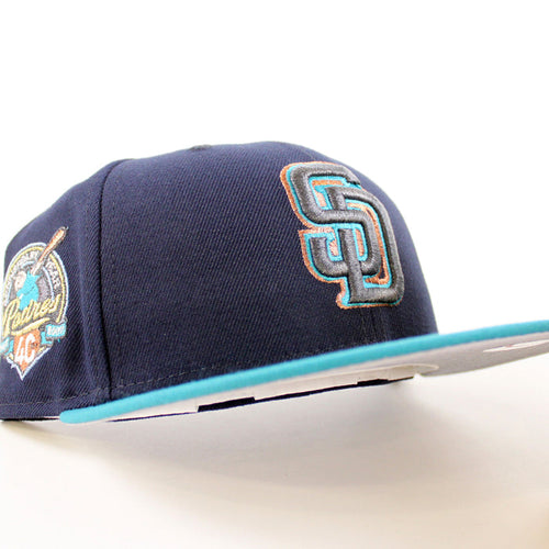 San Diego Padres 40TH ANNIVERSARY New Era 59Fifty Fitted Hat (Navy Aqua Gray Under Brim)