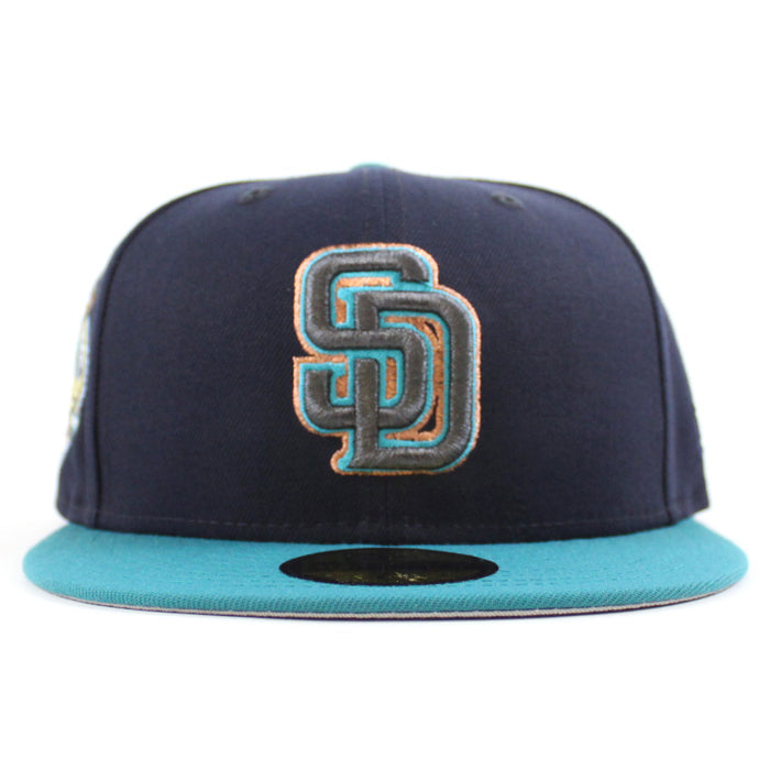 San Diego Padres 40TH ANNIVERSARY New Era 59Fifty Fitted Hat (Navy Aqua Gray Under Brim)