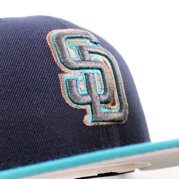 San Diego Padres 40TH ANNIVERSARY New Era 59Fifty Fitted Hat (Navy Aqua Gray Under Brim)