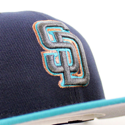 San Diego Padres 40TH ANNIVERSARY New Era 59Fifty Fitted Hat (Navy Aqua Gray Under Brim)