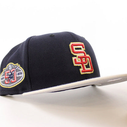 San Diego Padres 50TH ANNIVERSARY New Era 59Fifty Fitted Hat (Navy Stone Gray Under Brim)