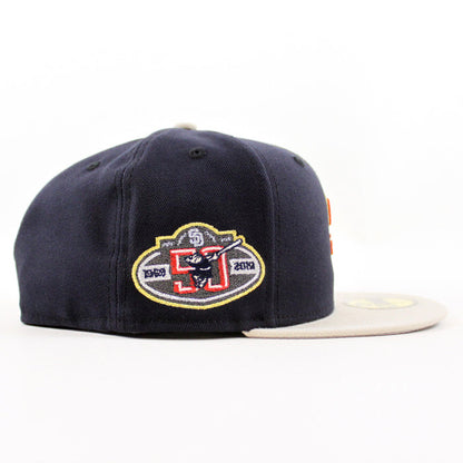 San Diego Padres 50TH ANNIVERSARY New Era 59Fifty Fitted Hat (Navy Stone Gray Under Brim)