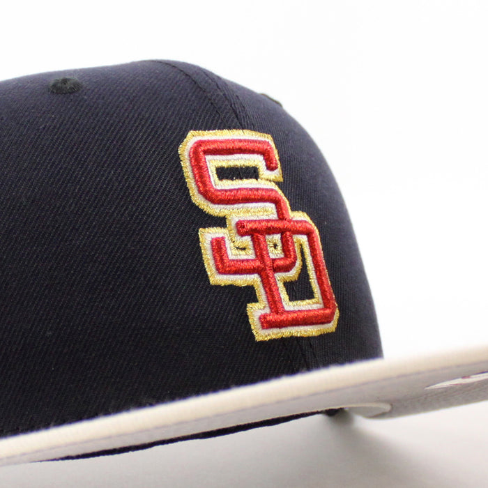 San Diego Padres 50TH ANNIVERSARY New Era 59Fifty Fitted Hat (Navy Stone Gray Under Brim)