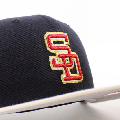 San Diego Padres 50TH ANNIVERSARY New Era 59Fifty Fitted Hat (Navy Stone Gray Under Brim)