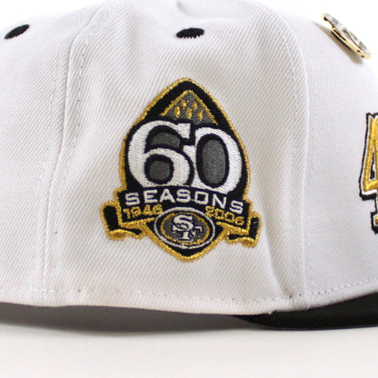 San Francisco 49ers 5950 Days 60 Seasons New Era 59Fifty Fitted Hat (White Gold Black Gray Under Brim)