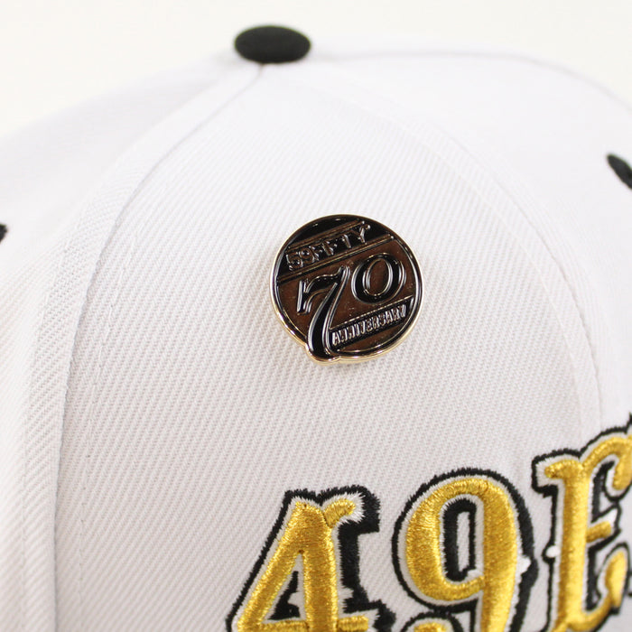 San Francisco 49ers 5950 Days 60 Seasons New Era 59Fifty Fitted Hat (White Gold Black Gray Under Brim)