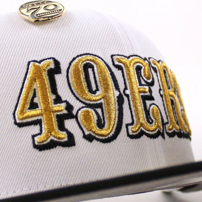 San Francisco 49ers 5950 Days 60 Seasons New Era 59Fifty Fitted Hat (White Gold Black Gray Under Brim)