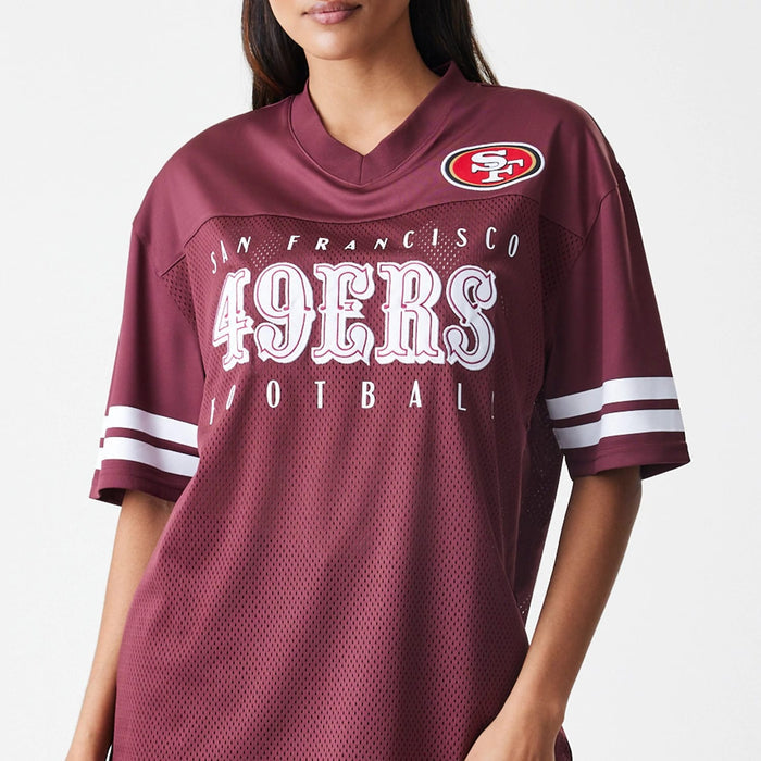 The Male model is wearing San Francisco 49ers NFL Mesh Dark Red Jersey 6