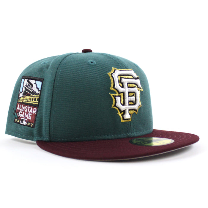 San Francisco Giants 2007 All Star Game New Era 59Fifty Fitted Hat (Pine Green Maroon Gray Under Brim)