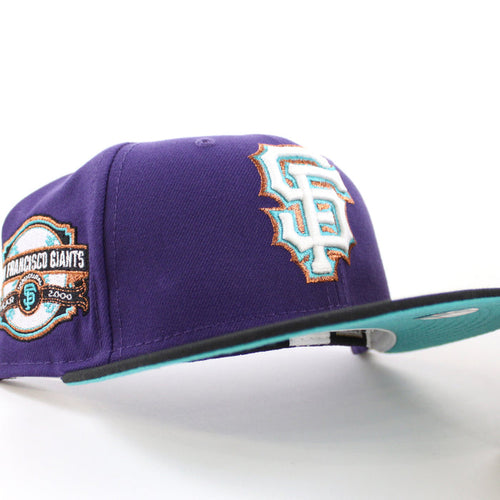 San Francisco Giants INAUGURAL YEAR 2000 New Era 59Fifty Fitted Hat (GITD Purple Black Aqua Under Brim)