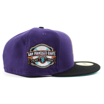San Francisco Giants INAUGURAL YEAR 2000 New Era 59Fifty Fitted Hat (GITD Purple Black Aqua Under Brim)
