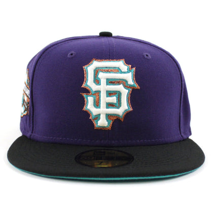 San Francisco Giants INAUGURAL YEAR 2000 New Era 59Fifty Fitted Hat (GITD Purple Black Aqua Under Brim)