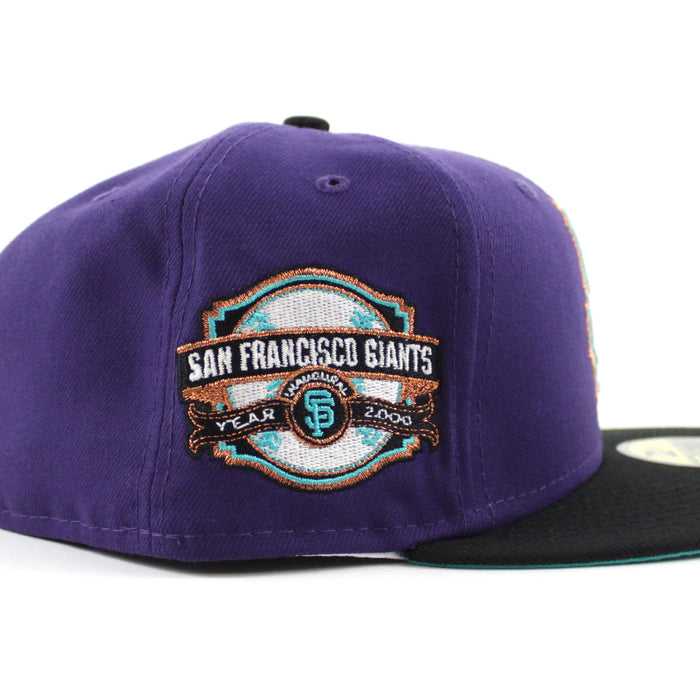 San Francisco Giants INAUGURAL YEAR 2000 New Era 59Fifty Fitted Hat (GITD Purple Black Aqua Under Brim)