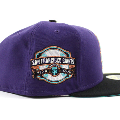 San Francisco Giants INAUGURAL YEAR 2000 New Era 59Fifty Fitted Hat (GITD Purple Black Aqua Under Brim)
