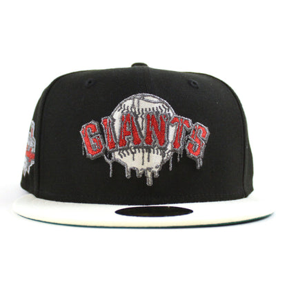 San Francisco Giants Tell It Good Bye New Era 59Fifty Fitted Hat (Drip Logo Black Chrome White Green Under Brim)