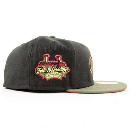 San Francisco Giants TELL IT GOODBYE New Era 59Fifty Fitted Hat (BLACK NEW OLIVE PINOT RED Under Brim)