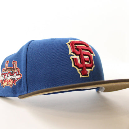 San Francisco Giants Tell It GoodBye New Era 59Fifty Fitted Hat (GITD SeaShore Blue Walnut Khaki Under Brim)