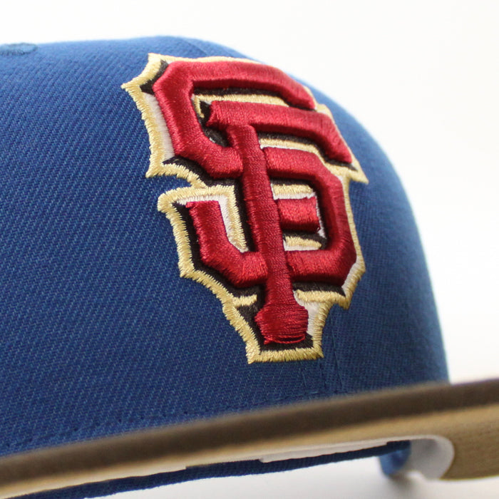 San Francisco Giants Tell It GoodBye New Era 59Fifty Fitted Hat (GITD SeaShore Blue Walnut Khaki Under Brim)