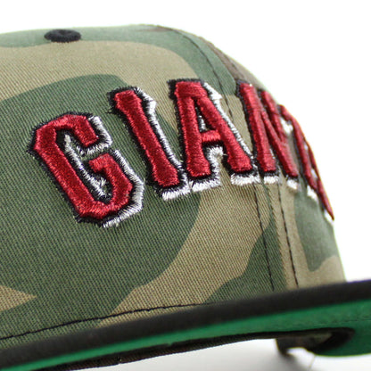 San Francisco Giants Tell It Goodbye New Era 59Fifty Fitted Hat (WoodLand Camo Black Green Under Brim)