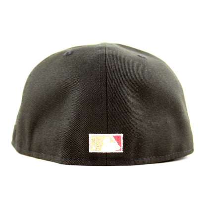 San Francisco Giants Tell It Goodbye patch New Era 59Fifty Fitted Hat (Black WoodLand Camo Green Under Brim)