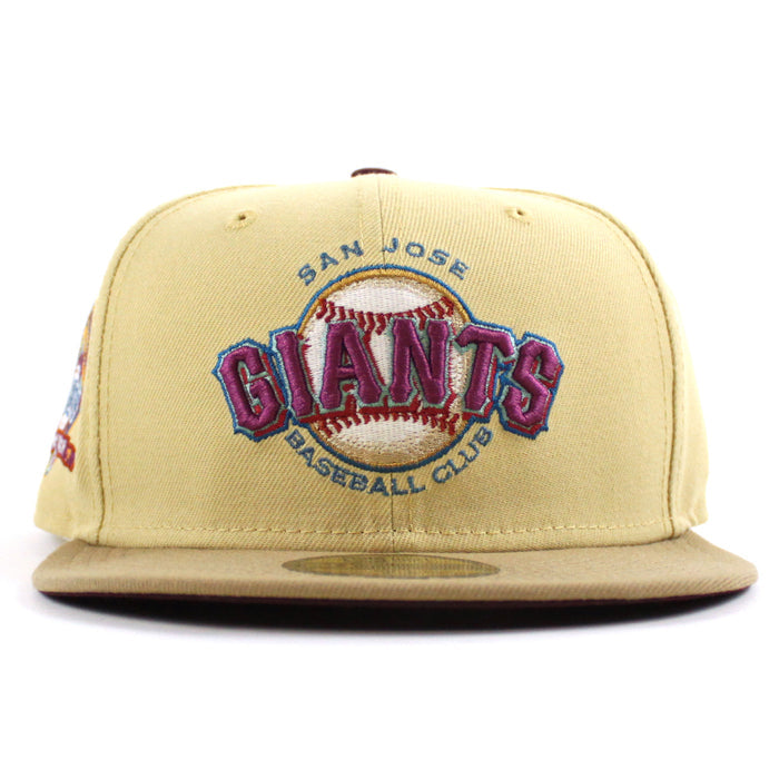 SAN JOSE GIANTS 30th Anniversary New Era 59Fifty Fitted Hat (VEGAS GOLD MAROON KHAKI Under Brim)