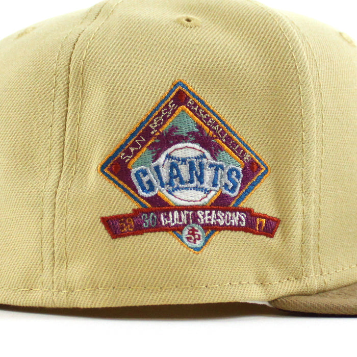 SAN JOSE GIANTS 30th Anniversary New Era 59Fifty Fitted Hat (VEGAS GOLD MAROON KHAKI Under Brim)