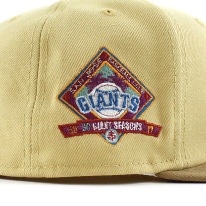 SAN JOSE GIANTS 30th Anniversary New Era 59Fifty Fitted Hat (VEGAS GOLD MAROON KHAKI Under Brim)