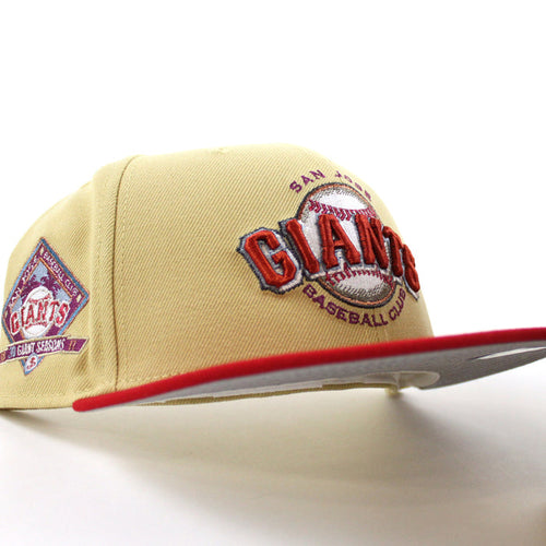 SAN JOSE GIANTS 30th Anniversary New Era 59Fifty Fitted Hat (Vegas Gold Scarlet Red Gray Under Brim)