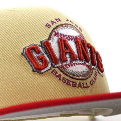 SAN JOSE GIANTS 30th Anniversary New Era 59Fifty Fitted Hat (Vegas Gold Scarlet Red Gray Under Brim)
