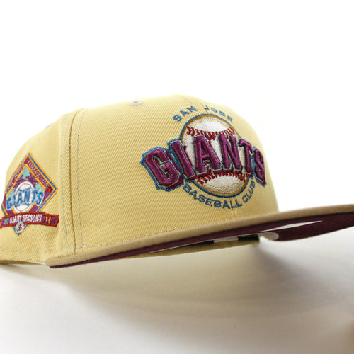 SAN JOSE GIANTS 30th SEASONS New Era 59Fifty Fitted Hat (Glow in the Dark VEGAS GOLD MAROON KHAKI Under Brim)