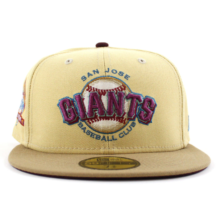 SAN JOSE GIANTS 30th SEASONS New Era 59Fifty Fitted Hat (Glow in the Dark VEGAS GOLD MAROON KHAKI Under Brim)