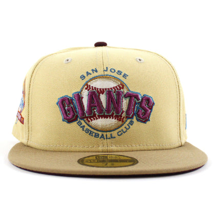 SAN JOSE GIANTS 30th SEASONS New Era 59Fifty Fitted Hat (Glow in the Dark VEGAS GOLD MAROON KHAKI Under Brim)