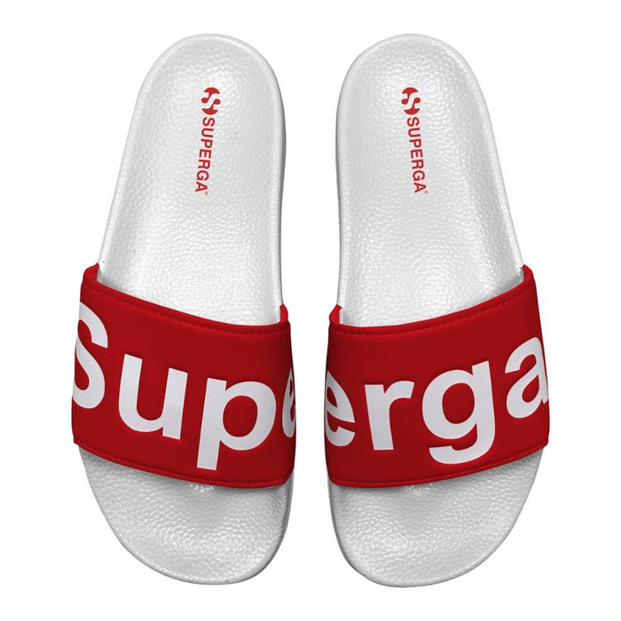Sandalia 1908 Slides Polysoft White Red Superga